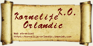 Kornelije Orlandić vizit kartica